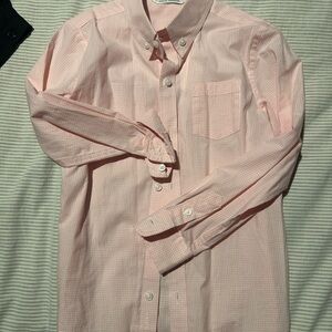 Dressy Janie and Jack Light Pink Checkered Button-Down Shirt 5